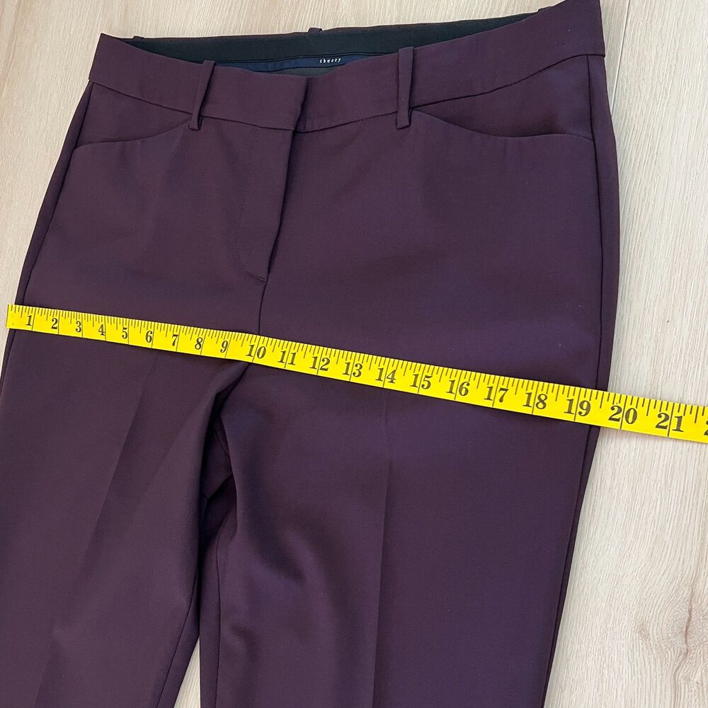 Theory Custom Max 2 Edition Virgin Wool in Dark Plum Stretch Mid Rise Size 10 - Picture 8 of 15